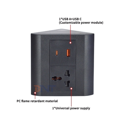 Universal Socket for Office & Home 1 Outlets Tabletop Power Socket with USB A+C Outlets IP44 for Multiple Devices