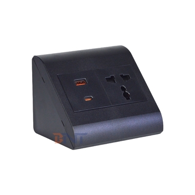 Universal Socket for Office & Home 1 Outlets Tabletop Power Socket with USB A+C Outlets IP44 for Multiple Devices