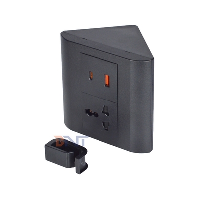 Universal Socket for Office & Home 1 Outlets Tabletop Power Socket with USB A+C Outlets IP44 for Multiple Devices