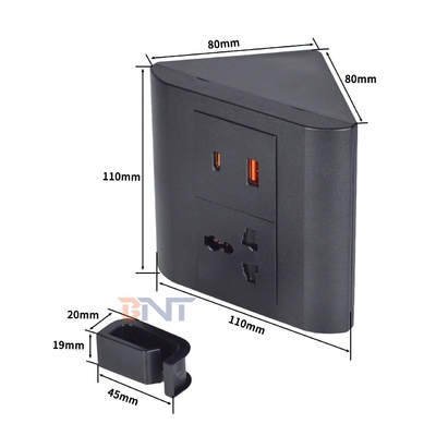 Universal Socket for Office & Home 1 Outlets Tabletop Power Socket with USB A+C Outlets IP44 for Multiple Devices