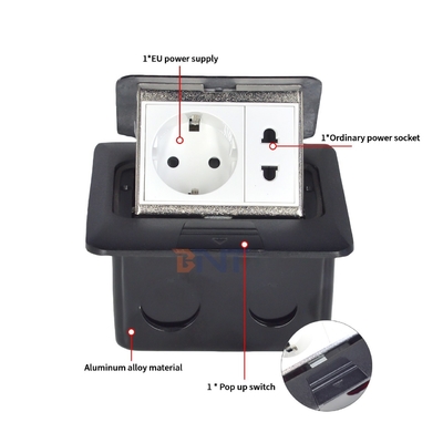 Waterproof EU Power Ground Socket Slow Pop-up Hidden Floor Socket with Low Price