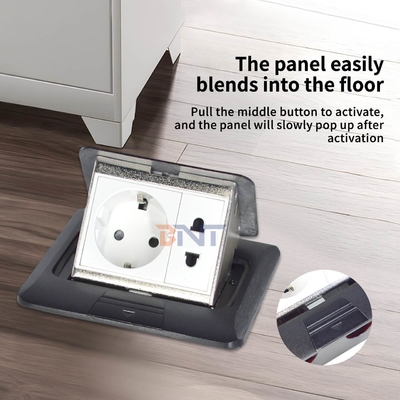 Waterproof EU Power Ground Socket Slow Pop-up Hidden Floor Socket with Low Price