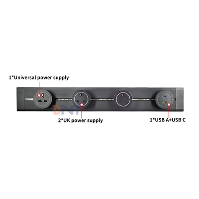 Modern Style Wall-Mounted Power Rail Track Socket Convenient Multi-Outlet Removable AC Socket for Universal UK Standards