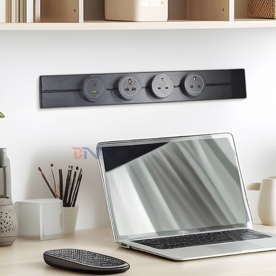 New Style Convenient Wall Mounted Multi Outlets Power Rail Track Socket Removable Power Socket