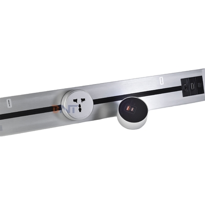 Modern Style Wall-Mounted Power Rail Track Socket Convenient Multi-Outlet Removable AC Socket for Universal UK Standards