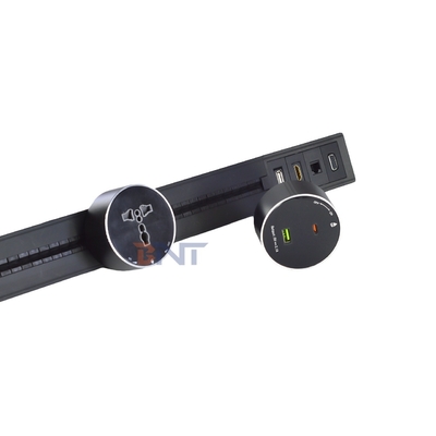Convenient Wall-Mounted Multi-Outlet Power Rail Track Socket New Removable Aluminum Alloy Socket WIth Weak Current Interface