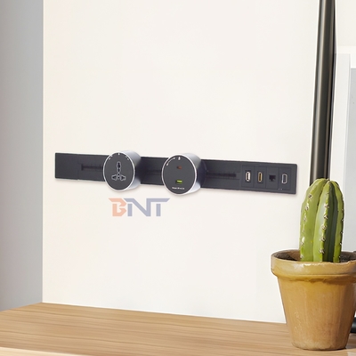 Convenient Wall-Mounted Multi-Outlet Power Rail Track Socket New Removable Aluminum Alloy Socket WIth Weak Current Interface