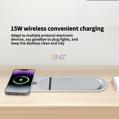 Multifunctional 2AC and 2USB A Charing Outputs Desktop Power Socket with Wireless Charger