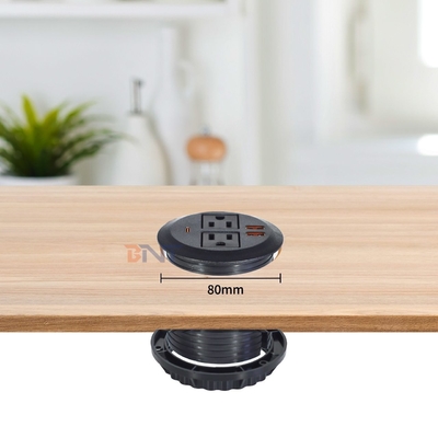 Round Sofa Set Embedded Electric Power Socket with 2 US Standard Power Outlets & Dual USB A Charging Socket 65W