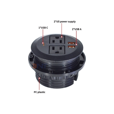Round Sofa Set Embedded Electric Power Socket with 2 US Standard Power Outlets & Dual USB A Charging Socket 65W