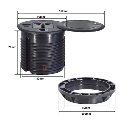 Round Sofa Embedded Power Socket with Universal Standard Power Outlets USB A+C & HDMI & Nerwork