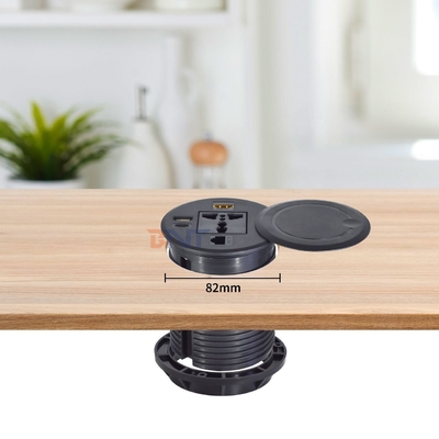Round Sofa Embedded Power Socket with Universal Standard Power Outlets USB A+C & HDMI & Nerwork