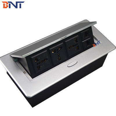 Customizable Pop Up Multimedia Desktop Socket With Zinc Alloy Surface Panel