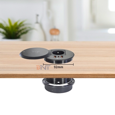 Embedded Design Table or Sofa Power Outlet EU Standard Power Socket With 2 Type A+1 Type C Charging Ports