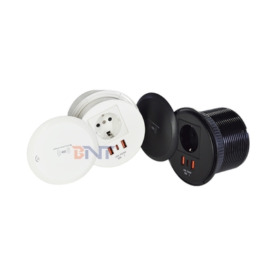 Embedded Design Table or Sofa Power Outlet EU Standard Power Socket With 2 Type A+1 Type C Charging Ports