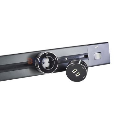 Multi Outlets Power Rail Track Socket 60CM Wall Mounted Removable Power Socket With 1AC & USB A+C