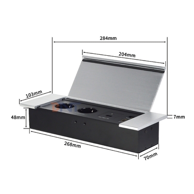 Hiddden Flip design Desktop Socket Power With 2 EUAC Outlets USB A+C HDMI Network