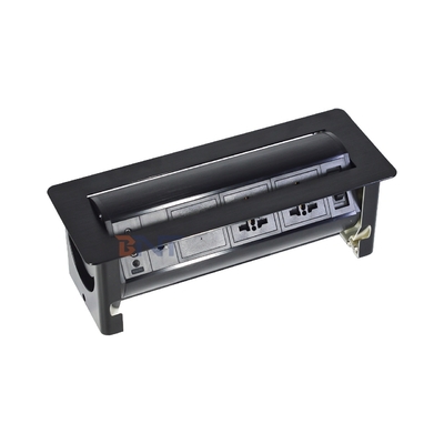 Multimedia Rotating Desk Switch Socket/flip up Table Power Outlet/conference Table Panel Mounted Plug