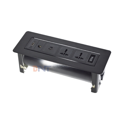 Multimedia Rotating Desk Switch Socket/flip up Table Power Outlet/conference Table Panel Mounted Plug