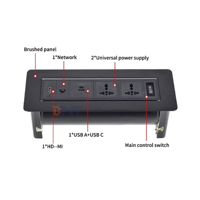 Multimedia Rotating Desk Switch Socket/flip up Table Power Outlet/conference Table Panel Mounted Plug