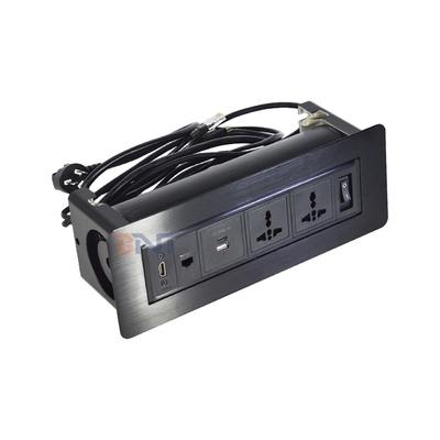 Multimedia Rotating Desk Switch Socket/flip up Table Power Outlet/conference Table Panel Mounted Plug