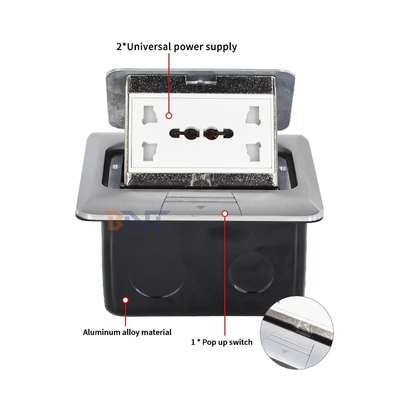 Custom Universal Power Pop-up Hidden Feature Ground Socket Waterproof Floor Socket Slow IP44
