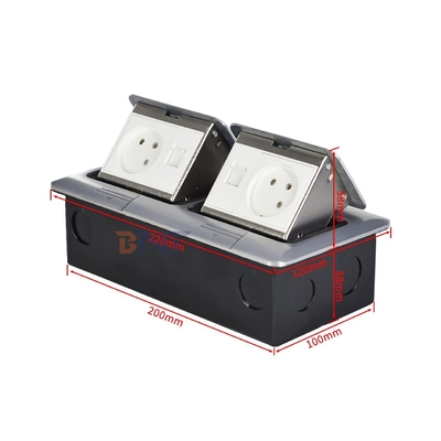 ODM/OEM Waterproof Hidden Pop-Up Type Floor Socket Box Israel Standard 2 AC Outlets Grounding Outlets