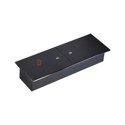 Double Silp Open Euro Tabletop Electric Power Socket Slip-Open 2 AC Outlets & USB A+C IP44 for Office Use