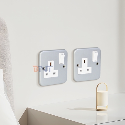 UK Power Standard New Style Wall Socket Panel with On/Off Switch Control