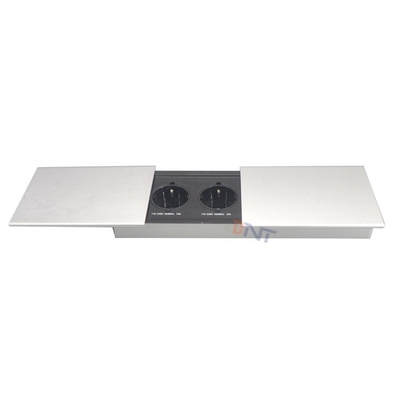 Slip-Open Desktop Power Outlet for Desks Offices Study Rooms and Counters with Embedded Installation