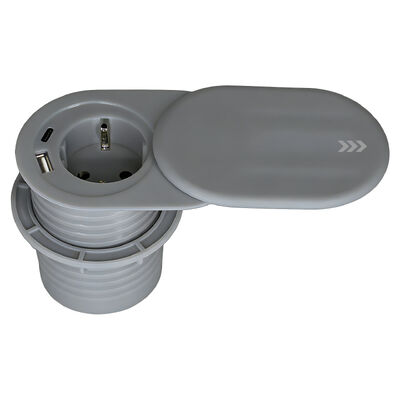 Factory Price Industrial Mini Black EU Power Grommet Tabletop Socket with USB Port 16A PC Hidden in Furniture Desk Office