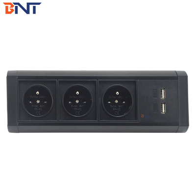 three french power interface movable office desk socket  used in conference room BTS-302FR