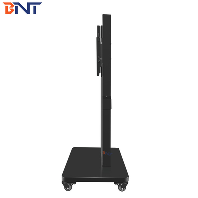 Black Floor Stand Flat Screen TV Cart With Wheels