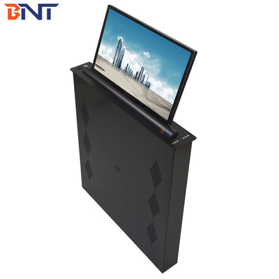Multi - Control Way Motorized Monitor Lift With Brushed Aluminum Alloy Panel