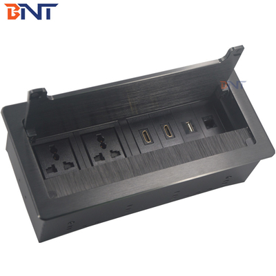 Flip Up Desktop Electrical Sockets Lid Buffer Design For Office Room