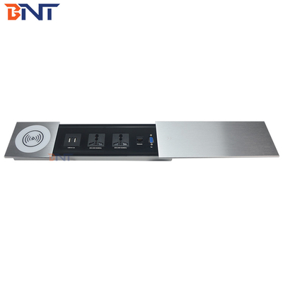 Manual Sliding Design Desktop Power Outlet For Meeting Room Table AV Solution