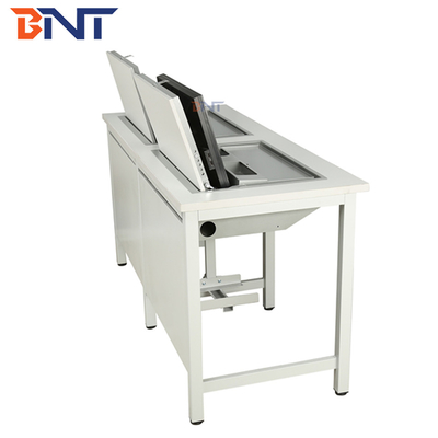 Manual Flip Up Student Computer Desk With PC Slot