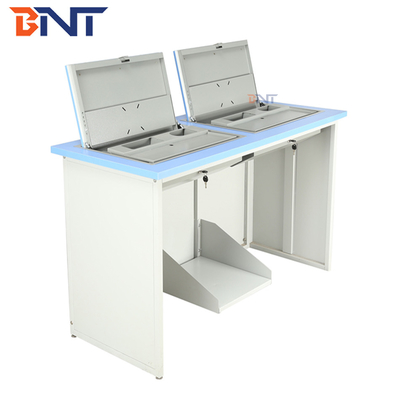 Customizable Flip Top Computer Desk For Multimedia Classroom / Conference Room