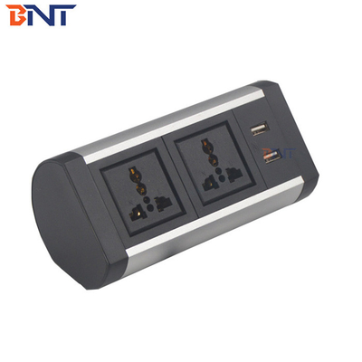 Mounted On Table Edge Round Design 250V Desktop Power Outlet