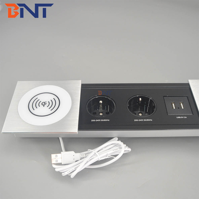 Conference Room Aluminum Alloy Sliding Desktop Power Socket