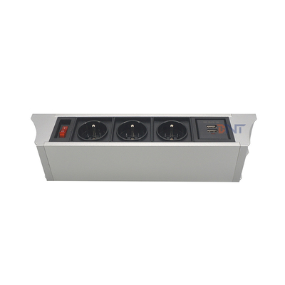 1.5m Cable Aluminum Alloy Desk Mounted Power Sockets