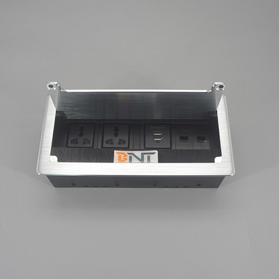 Rectangular Metal Brush Grommet Flip Up Power Outlet