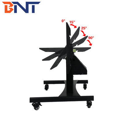 100kg Loading TV Mobile Cart With Motorized Height Adjustment 90 Degree Tilt