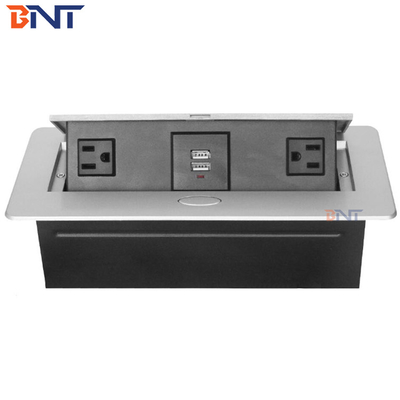 ODM Aluminum Alloy Desktop Pop Up Power Outlet For Hotel Rooms