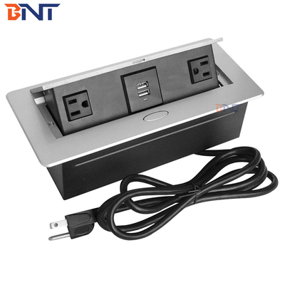 ODM Aluminum Alloy Desktop Pop Up Power Outlet For Hotel Rooms