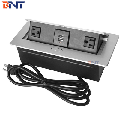 ODM Aluminum Alloy Desktop Pop Up Power Outlet For Hotel Rooms