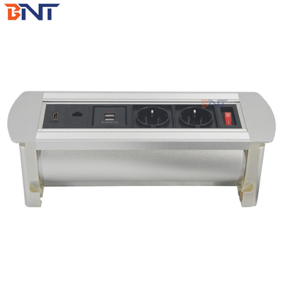 Customize Power Data Switch Desktop flip up Socket electrical Retractable Office with HD-MI and network