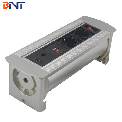 Customize Power Data Switch Desktop flip up Socket electrical Retractable Office with HD-MI and network