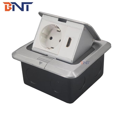 IP25 Recessed Floor Power Socket Box With EURO Power Outlet HDMI Ports