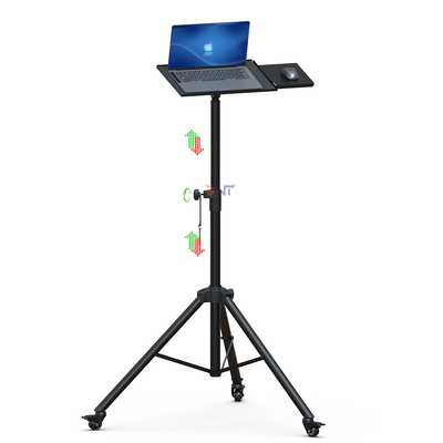 Portable Folding Laptop Tripod Stand With Mouse Tray Wheels